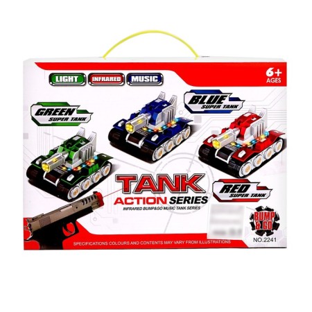 Artillery tank, with a gun, light and sound effects, works from batteries, mix color-10