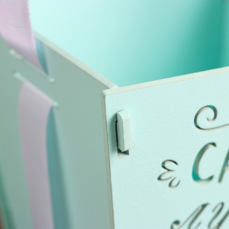 Wooden Kashpo "The Best Mom" ​​(12*12*10.5) Tiffany pastel-white-4