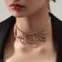 Love necklace, white color in gold, 30 cm