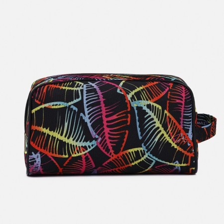 Cosmetic bag with lightning, black color-1