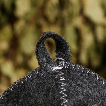 Bath cap with embroidery "QAZAQ" gray-2