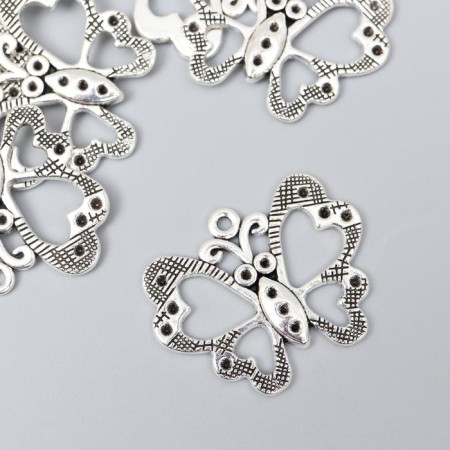 Decor for creativity Metal "Butterfly with Eyes" silver 2.5x3.1 cm