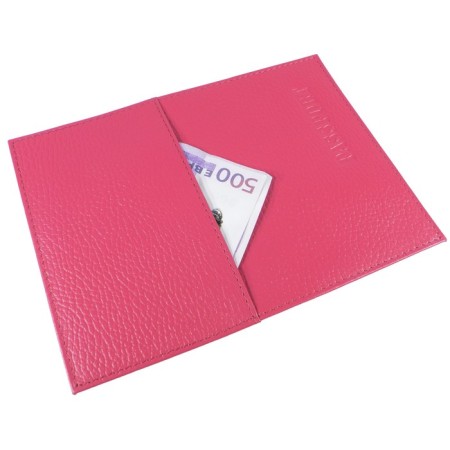 Cover for a passport with a pocket, pink color