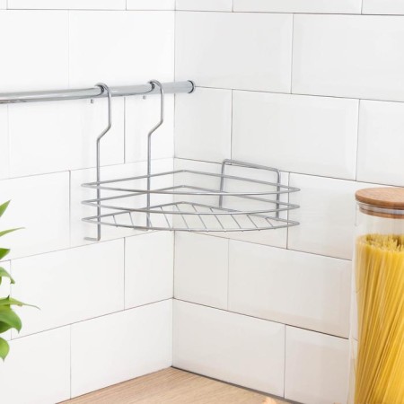 Railing shelf angular, 1 tier, 20 × 21 × 27.5 cm, d = 25 mm, chromium color-1