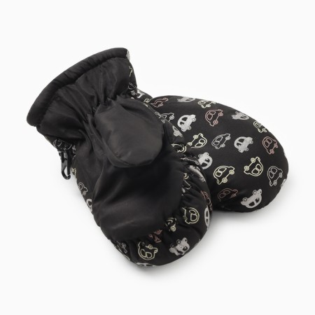 Winter children's mittens minku, black color, 18cm-1