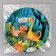 Disposable paper plate "Happy Birthday" dinosaurus, 18 cm
