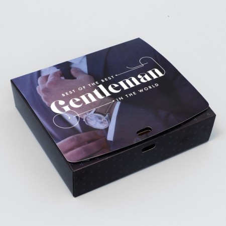 Gift folding box, packaging, "gentleman", 20 x 18 x 5 cm, without tape