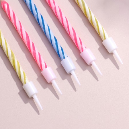 Unsuched candles for the spiral cake, set: 10 pcs and 10 stands-1