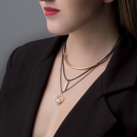 Pendant "Exclusive", ring, white color in gold, 42 cm