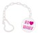 Holder for the nipple - dummy "I love mom", on the chain, white color