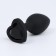 Anal traffic jam-hoods, with a crystal heart, Soft silicone, 28 x 75 mm, black