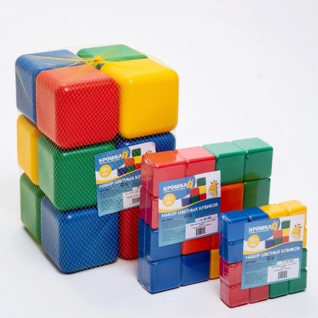 Set of colored cubes, 16 pieces 6 × 6 cm-10