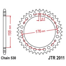 The rear star for a motorcycle JTR2011, chain 530, 43 teeth