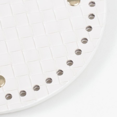The basis for knitted products to the leatherette "Round braid" white 15x15 cm-1