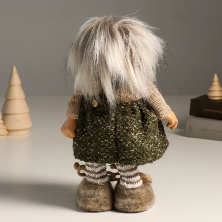 Interior doll "Kikimorka in a sundress with a patch" 27.5 cm-2