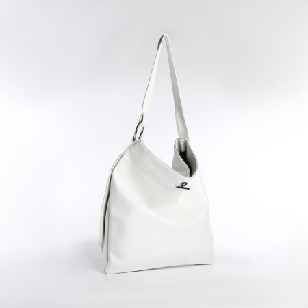 Shoper bag on fasting, white color-2