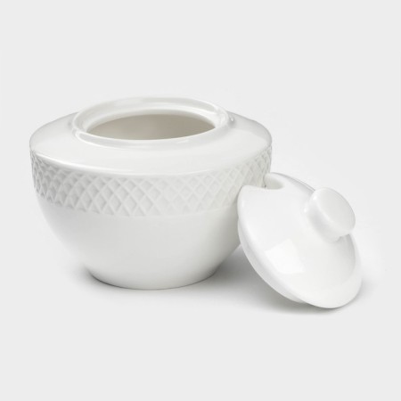 Porcelain sugar tower with a Wilmax lid Julia Vysotskaya, 340 ml, white color-1
