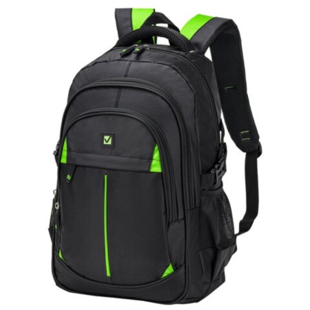 Brauberg Titanium Brauber Universal, 3 compartments, black, light green inserts, 45x28x18 cm, 270766