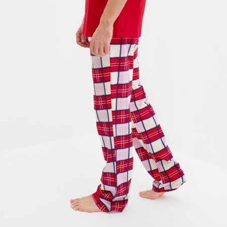 Pajama New Year's male KAFTAN "Bear", red color, size 50-4