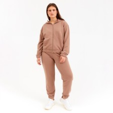 Women's costume (sweatshirt, trousers) minku: casual collection is beige color, size 52