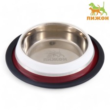 A bowl with a non-slip base, 225 ml, brown-white