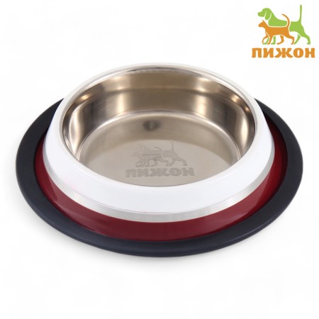A bowl with a non-slip base, 225 ml, brown-white