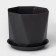 Pot for flowers with a prism palm, 4.7 liters, graphite color