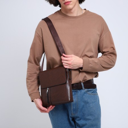 Male bag, brown color-5