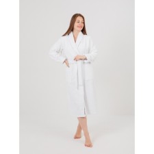 Women's bathrobe, with a shack, size 44-46, white color