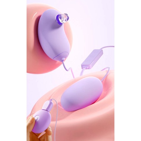 Vibroyaite with a vacuum-wave clitoris stimulant, Power Bank, Soft silicone, purple