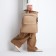 Women's backpack made of artificial leather with lightning, 1 pocket, beige color
