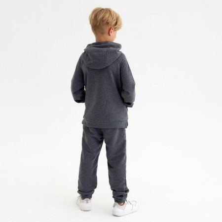 Costume for a boy (sweatshirt, trousers) minku: casual collection graphite color, height 104-6