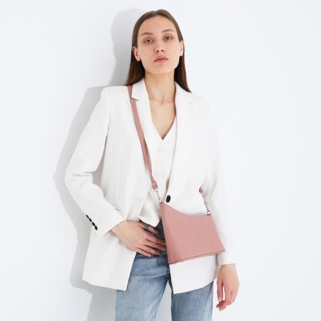 Bag Cross-Bodi "Olivi" on lightning, outer pocket, pink color-5