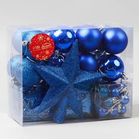 A set of jewelry plastic 54 pcs "Star Sky" Mishura 2.5 cm, blue-1