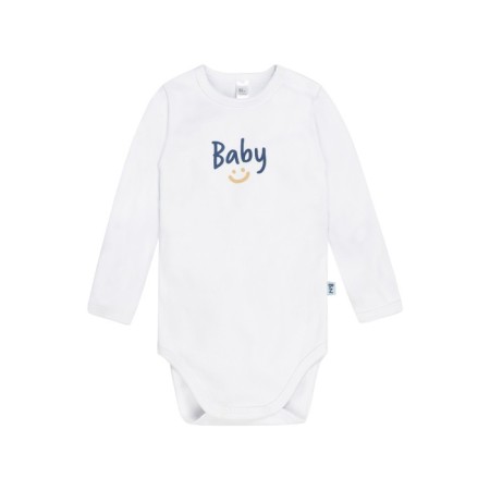 Body baby with a long sleeve "Goroshinka", height 68 cm, white color-1