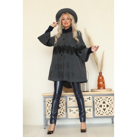 Cardigan female, size 48, gray color-11