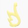 Silicone teething for teeth "Swan", brush, on suction cup, yellow color, crumb I