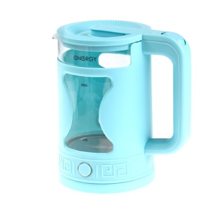 Electric kettle Energy E-257, plastic, glass flask, 1.5 l, 1500 watts, blue-1