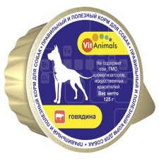 Canned vehicles Vitanimals for dogs, beef, lamister, 125 g.