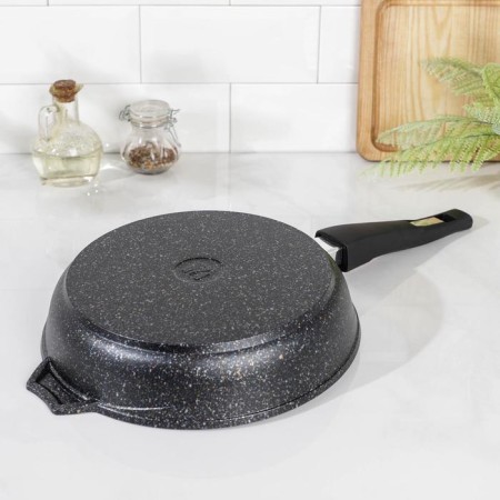 Granite Star pan, d = 24 cm, removable handle, anti -stick coating, black color-2