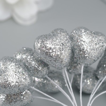 Decorative heart for creativity 2x2 cm, silver-2