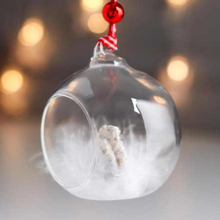 Souvenir Polystone, glass "Squirrel in the ball" 8.2x7x8 cm-2