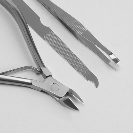 Manicure set, 5 items, in case, brown color-5