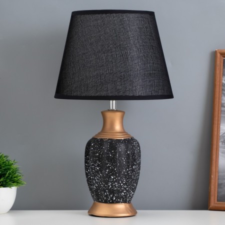 Housing table "Housing" 1x40W E14 black/gold 22x22x38cm