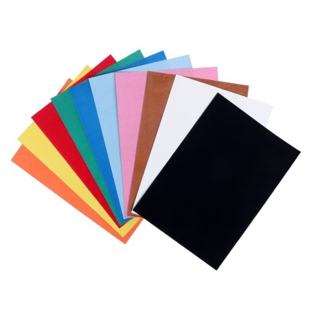 Baste velvet paper A5, 10 sheets, 10 colors of multi-bullets, in folder-1