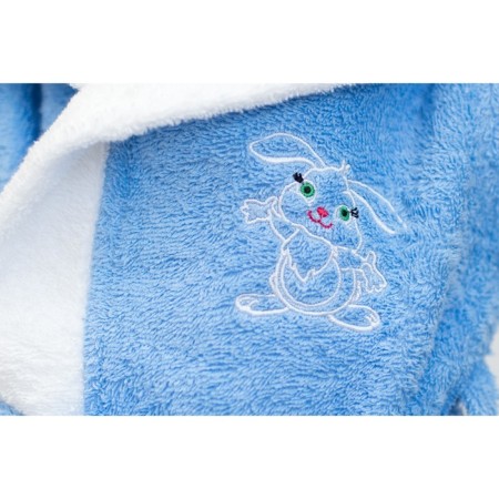 Baby robe "Bunny", height 92 cm, blue+white, Makra-4