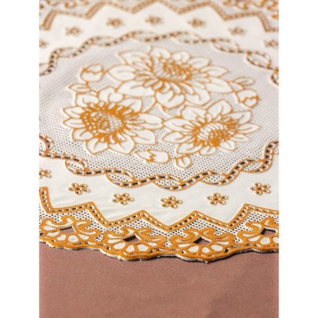 Openwork napkin for the table "Bouquet", d = 30 cm, color gold-3