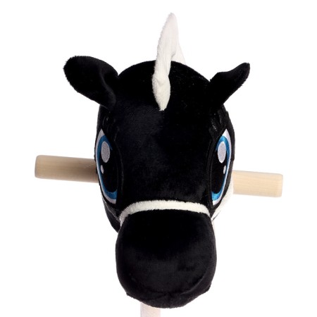 Soft toy "horse-horseman", on a stick, mix, black color-15