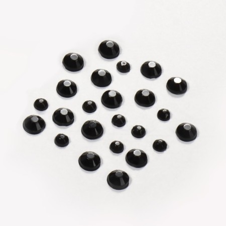 Rhinestones for decor, round, multi -size, black color-2