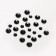 Rhinestones for decor, round, multi -size, black color